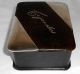Silver Leather & Wood Cigarette Box Art Nouveau London 1910 Boxes photo 7