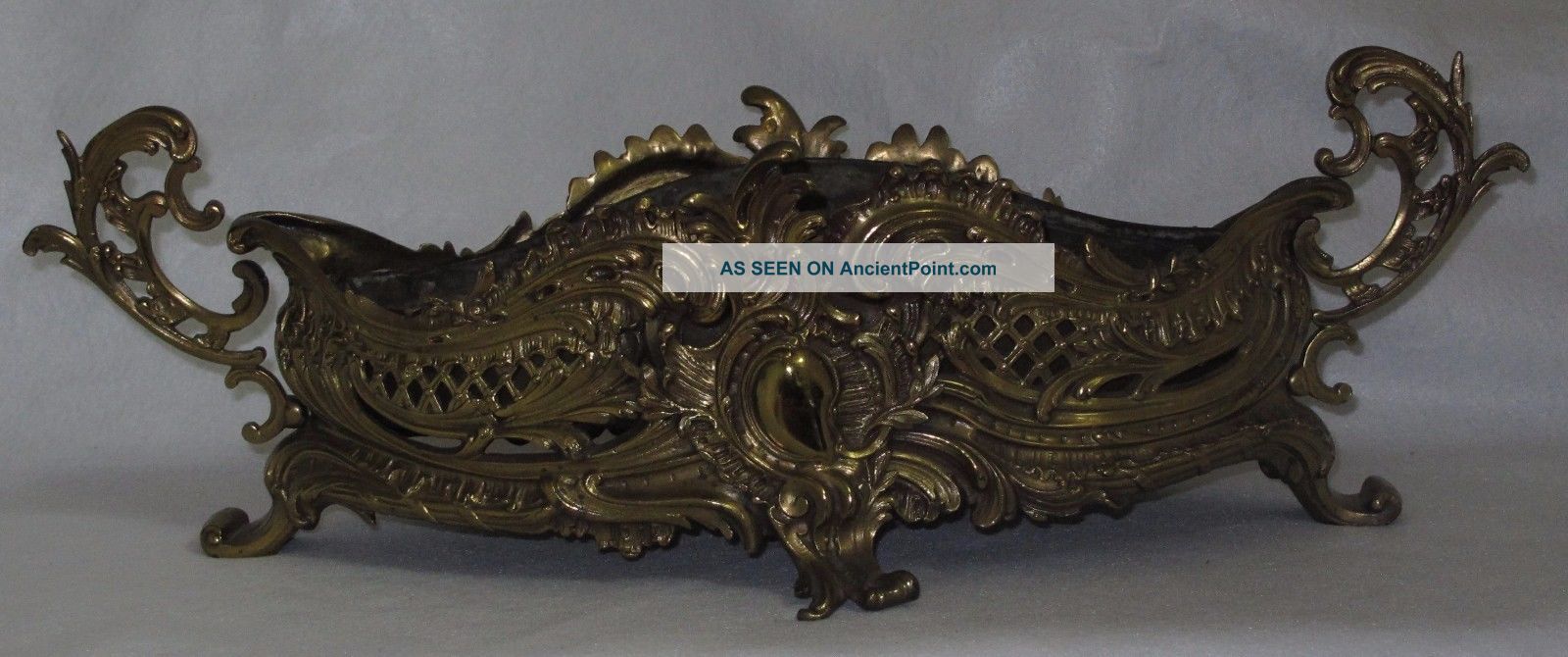 C.  19th C.  Huge Art Nouveau Footed & Double - Handled French Gilt Bronze Jardiniere Metalware photo