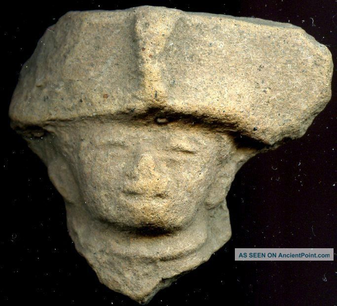 Pre - Columbian Aztec Mazapan Clay Figure Head,  Ca; 700 - 1200 Ad The Americas photo