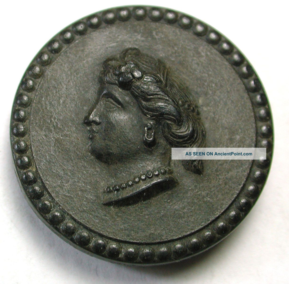 Antique Goodyear Hard Rubber Button Woman ' S Cameo Design Buttons photo