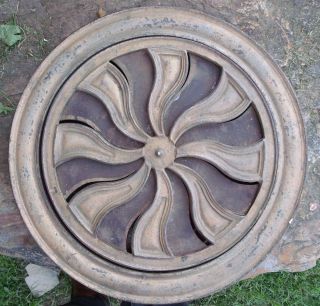 Large Antique Cast Iron Round Heater Grate / Vent photo