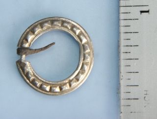 Ancient Old Silver Ornament Fibula Brooch (jne03) photo