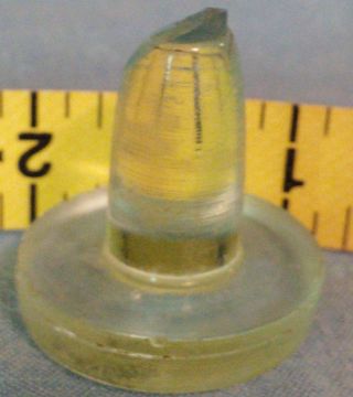 Vintage Light Green Apothecary Type Bottle Top Stopper 1.  25 X 1 photo