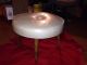 Vintage Round Ottoman / Foot Stool - - With Wood Legs - - Beige Color Post-1950 photo 6