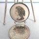 2 Victorian Antique Liverpool Transfer Print Glazed Porcelain Button Lady Head Buttons photo 4