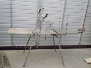 Vintage Folding Surgical Table Stainless Steel Military With Attachments photo