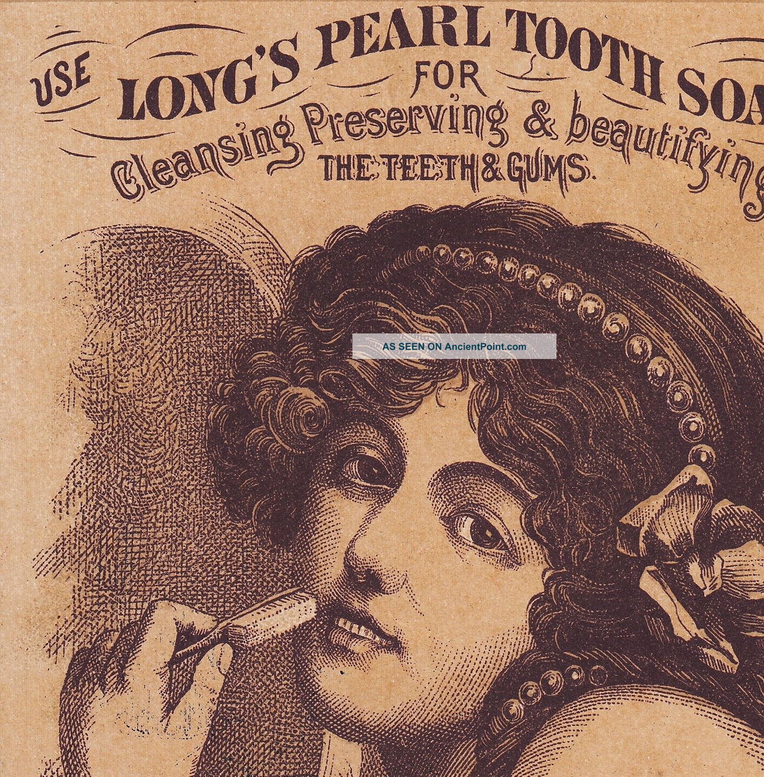 Rare Longs Pearl Tooth Soap Dentifrice Chicago Teeth Humboldt Advertising Card Dentistry photo