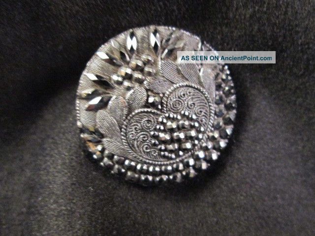 Spectacular Victorian Era Black Glass Lacy Pattern C.  1880 ' S Buttons photo