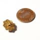 (1) 13mm Antique Czech Bohemian Gold Tone Crystal Rhinestone Flower Button Buttons photo 1