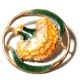 (1) Antique Austrian Pierced Openwork Art Nouveau Flower Champleve Enamel Button Buttons photo 1