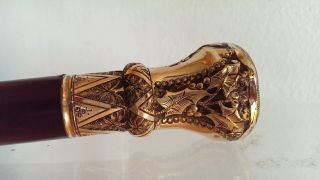 Ornate,  Antique,  19th Century Gold - Filled Presentation Cane/ Walking Stick photo