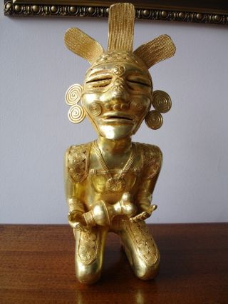 Pre - Columbian Gold,  Silver And Copper Indigenous Male From Sinu Culture photo