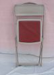 4 Vintage Mid Century Metal Industrial Folding Chairs Shabby Retro Eames Post-1950 photo 5