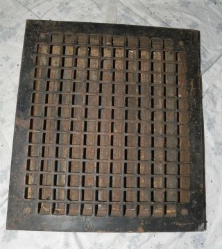 Iron Floor Grate 16x14 Square Design With Damper Steel Vintage Decor photo