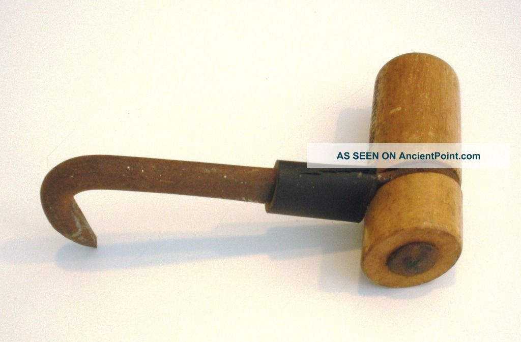 Antique Gardiner Mfg Sack Bag Hook With Wood Handle - Farmers Tool Primitives photo
