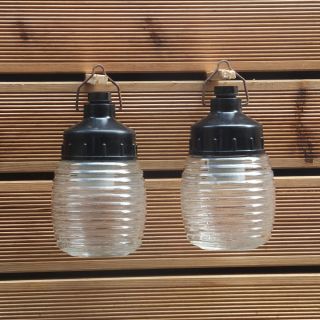 Vintage Industrial Rustic Bakelite Pendant Ceiling Jar Glass Shade Lamp Light photo