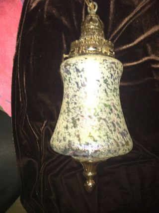 Vintage Ef & Ef,  Inc Opalite Hanging Swag Lamps 2 Lights Hollywood Regency Style photo