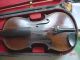 Antique Strad Copy Violin Made In Germany W/ Wooden Coffin Case Needs Little Tlc String photo 1