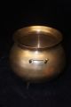 Vintage Footed Cast Brass Fire Place Bucket Cauldron Fleur De Lis & Leaf Designs Primitives photo 6