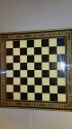 Vintage Antique Wood Chess Checker Board Table Top.  Rare Post-1950 photo 3