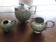 Antique19th C Indain Cutch Solid Silver Repousse Teapot,  Cup & Creamer C1880 N/r India photo 1