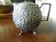 Antique19th C Indain Cutch Solid Silver Repousse Teapot,  Cup & Creamer C1880 N/r India photo 3