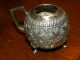 Antique19th C Indain Cutch Solid Silver Repousse Teapot,  Cup & Creamer C1880 N/r India photo 6
