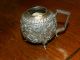 Antique19th C Indain Cutch Solid Silver Repousse Teapot,  Cup & Creamer C1880 N/r India photo 8
