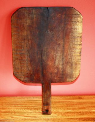 Antique Country Primitive Carved Wooden Breadboard,  19th Century Kitchen Board photo