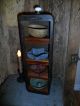 Primitive Early Look Cupboard - 4 Cubbies,  Pantry Cake Tins,  Old Box / Drawer Primitives photo 3