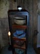 Primitive Early Look Cupboard - 4 Cubbies,  Pantry Cake Tins,  Old Box / Drawer Primitives photo 8