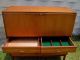 Teak Mid - Century Modern Scandinavian Design Sideboard Drop Front Desk 4 Drawers Post-1950 photo 5