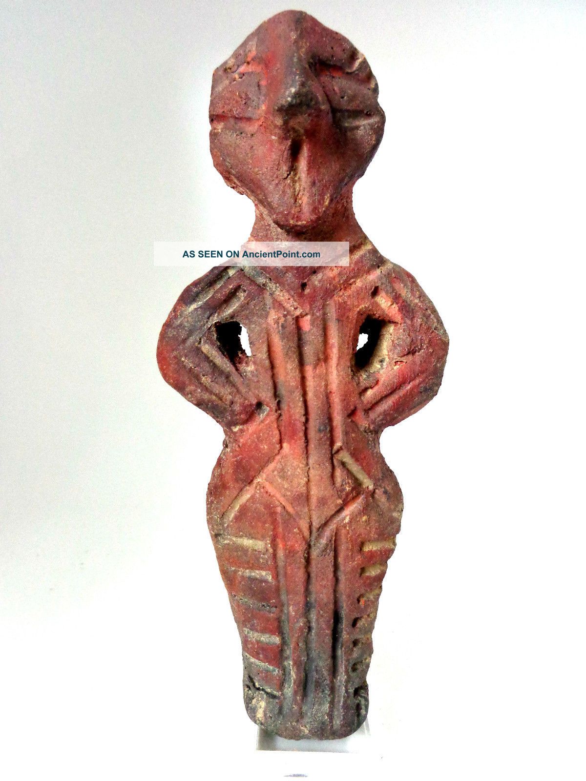 Extremely Rare Ancient Anthromorphic Neolithic Vinca Clay Idol 5000 B.  C. Other Asian Antiques photo