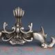 Chinese Silver Copper Hand - Carved Penholder Statue Teapots photo 3