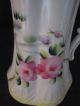 Vintage Porcelain Chocolate Pot Pitcher W/pink Flowers Made Japan Ornate Handle Teapots & Tea Sets photo 3