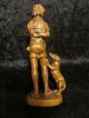W.  U.  M.  Heinzeller Holzschnitzerel Carving Of Boy With Dog 6 1/2 Inches Tall Carved Figures photo 2