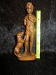 W.  U.  M.  Heinzeller Holzschnitzerel Carving Of Boy With Dog 6 1/2 Inches Tall Carved Figures photo 8