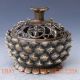 Chinese Brass Handwork Carved Lotus Incense Burner & Hollow Lid Vases photo 1