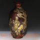 Bronze Gilt Handwork Craved Deer & Pine Tree & Kid Vase W Qing Dynasty Mark Vases photo 4