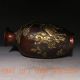 Bronze Gilt Handwork Craved Deer & Pine Tree & Kid Vase W Qing Dynasty Mark Vases photo 7
