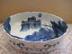 Rare Old Vintage Japanese Hand Painted Blue & White Bowl,  Signed,  10 