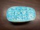 Egyptian Faience Blue/green Carved Stone Scarab Beetle Hieroglyphics Inscription Egyptian photo 6