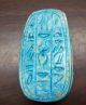Egyptian Faience Blue/green Carved Stone Scarab Beetle Hieroglyphics Inscription Egyptian photo 7