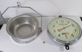 Vintage 1950 ' S Chatillion Commercial Grocery Produce Hanging Scale With Basket photo