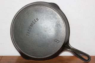 Antique Unusual No.  8 Tecumseh W/ Erie (griswold) Ghost Mark Cast Iron Skillet photo