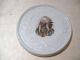 Antique Porcelain Round Trivet Hot Plate With Picture Of Native American Chief Trivets photo 3