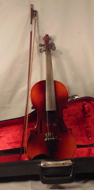 Antique Antonius Stradivarius Cremonensis 7/8 Violin W/ Bow & Case photo