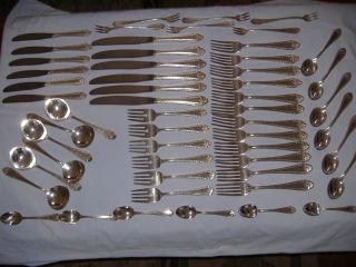 Reed Barton 54 Piece Silver Plated Flatware Service For 6 photo