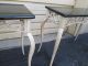 54664 Pair Bombay Faux Marble Top Console Sofa Table Stand S Post-1950 photo 6