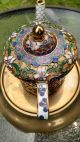 Fine Antique Floral Cloisonne Meiji - Era Cloisonne Teapot C.  1890 Japanese Teapots photo 3